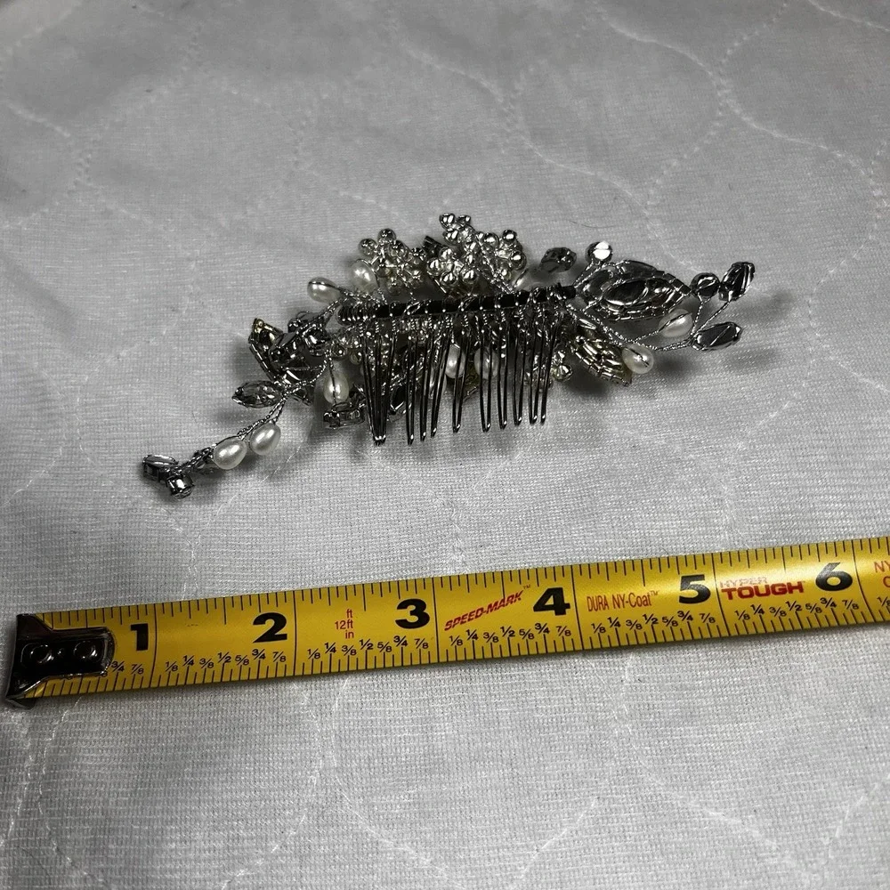 Crystal Hair Pin Wedding Prom Silver‎ Tone Accessory Vintage Rhinestones